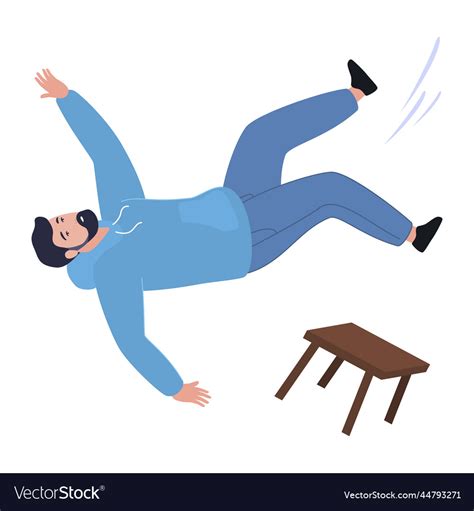 Falling male man fell off stool isometric Vector Image