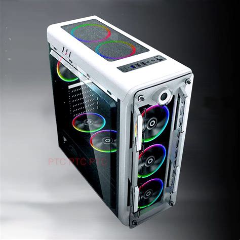 White Gaming Tower Case GX Optical ATX/mATX/ITX Computer PC Case 4x RBG fan 650w – PTComputers