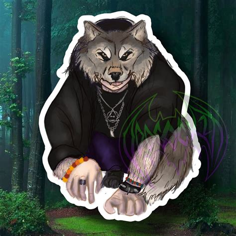 Handmade GLOSSY STICKER: Wolf Therian Quadrobics Alterhuman - Etsy