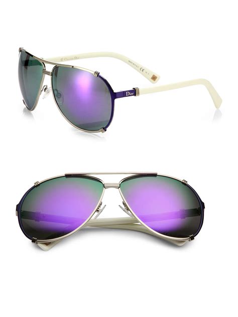 Dior Chicago 63Mm Aviator Sunglasses in Gold (LIGHT GOLD) | Lyst