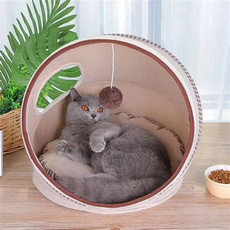 Super Cute Soft Cat Bed Four Seasons Cat Bed Nest with Mat Hair Ball Pet Products for Mini Puppy ...