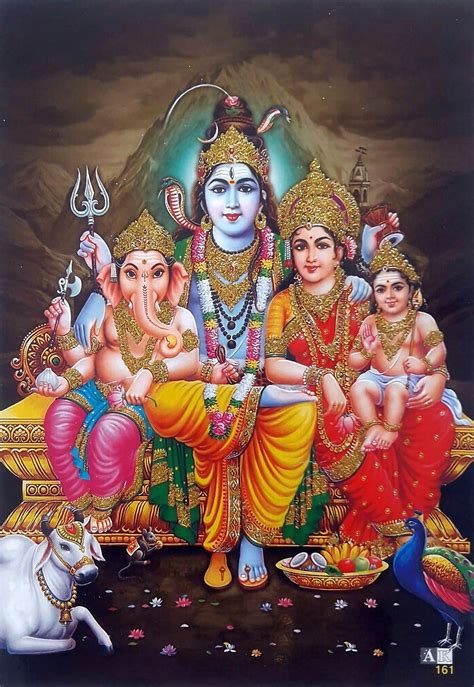 Lord Shiva Parvati Murugan And Ganesha