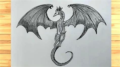 How to Draw Dragon Step by Step || Flying Dragon Pencil drawing || Easy ...