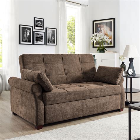 Serta Haiden Sofa Sleeper, Dark Brown Fabric – furniturezstore