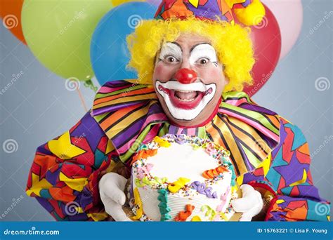 Birthday Clown With Blank Cake Stock Image - Image: 15763221