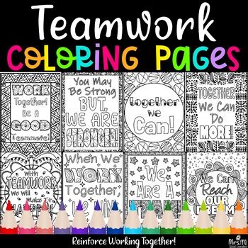 Teamwork Coloring Pages / 12 Pages / Relax & Reinforce Working Together