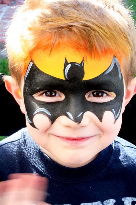 Cool Batman Batman Face Paint, Superhero Face Painting, Face Painting For Boys, Face Painting ...