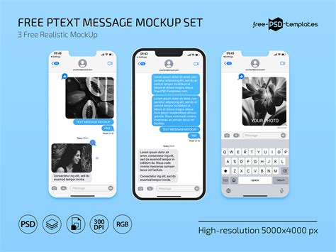 Free Text Message Mockup Set :: Behance