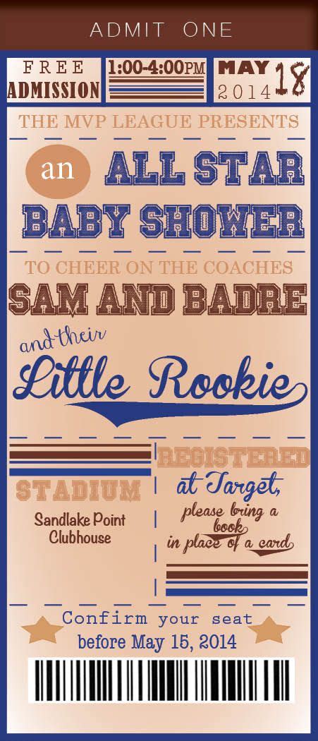 Sports Themed Baby Shower Invitations