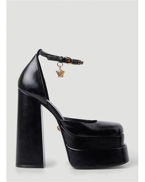 Versace Medusa Aevitas Platform Heels in Black | Lyst