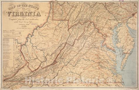 Historical Map, 1863 Map of The State of Virginia, Vintage Wall Art | Historical maps, Map ...