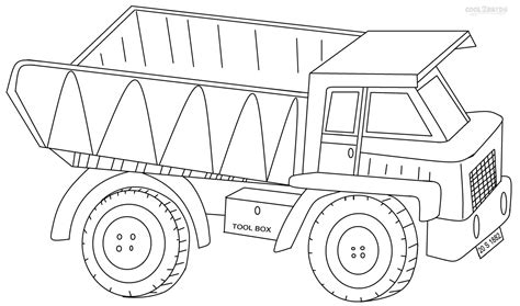 Dump truck coloring pages to download and print for free