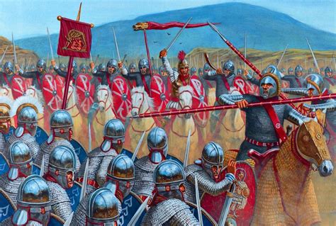 Roman legions in battle, during the Roman Civil War Military Art ...