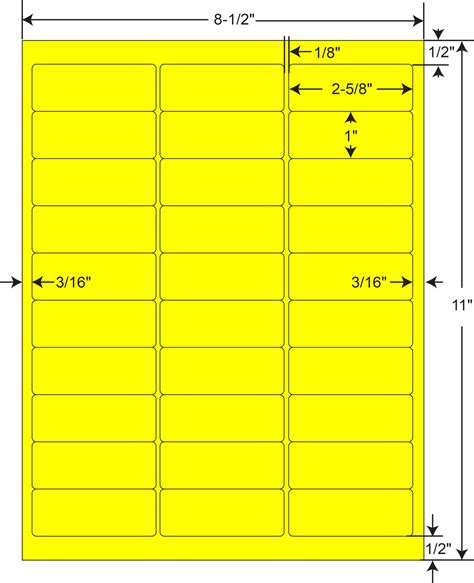 Compulabel 2-5/8"x1" Fluorescent Yellow Sheeted Labels 1,000 Sheets (340088)