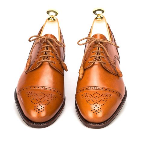 Women derby office shoes in chestnut leather