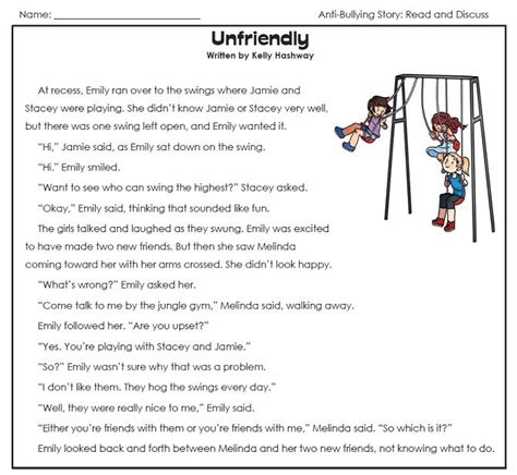 Free Bullying Worksheets For Kindergarten - Peter Knight's Kindergarten ...