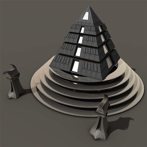 futuristic pyramid 3d model