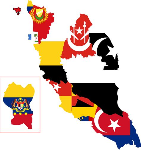 Clipart - Flag-map of Peninsular Malaysia