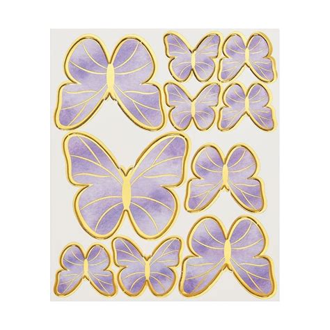 Gold Stripe Purple Butterfly Cake Topper - Pack Of 10 | Butterfly cake topper, Butterfly cupcake ...