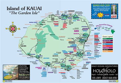 Kauai Island Hawaii Tourist Map - Kauai Hawaii • mappery