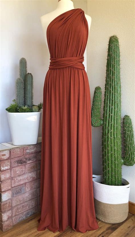 TERRACOTTA Bridesmaid Dress/ CUSTOM LeNGTHS/ Convertible Dress | Etsy | Orange bridesmaid ...