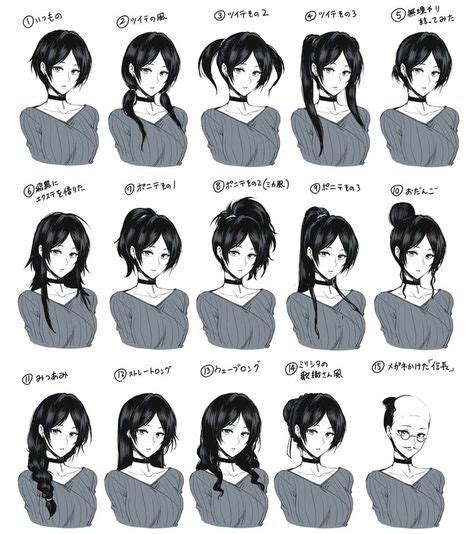 Drawing tutorial female anime hairstyles 56 Ideas | Sfaturi pentru desen, Kawaii, Păr desenat