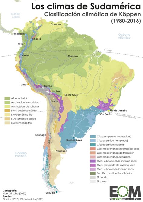 El Mapa De Los Climas De America Del Sur Mapas De El Orden Mundial Eom ...