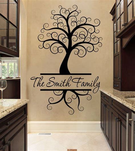 This custom tree wall decal features beautiful twisting branches and a ...