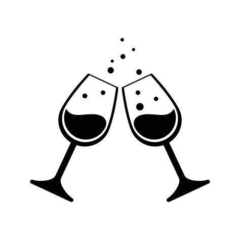 Silhouette of two sparkling wine glasses 12104184 Vector Art at Vecteezy