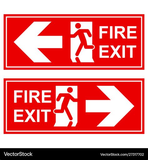 Emergency exit sign man running out fire exit Vector Image