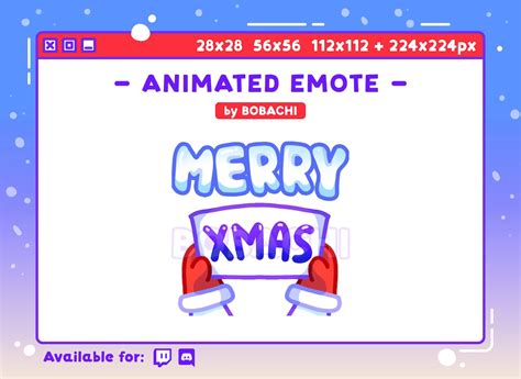 ANIMATED Merry Xmas EMOTE / Twitch Discord Stream Xmas Cute Fluffy Gloves Christmas Kawaii ...