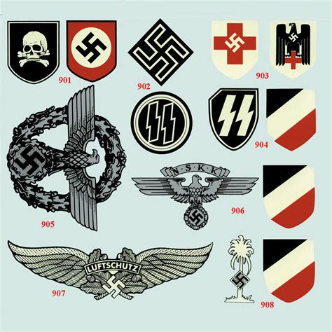 WW2 German Helmet Decals - Sheet 2 Decal Set - Reddick Militaria