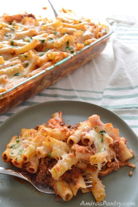 Easy Baked Ziti With Ground Beef | Amira's Pantry