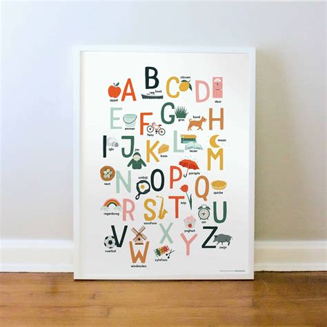 Dutch Alphabet Poster, Nederlands Alfabet, Playroom Wall Art, Toddler Learning Abc's, PRINT ...