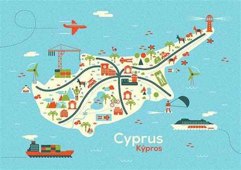 Illustrated Map of Cyprus | Pinterest Image