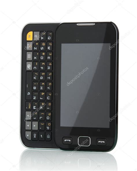 Smart phone with touch screen and sliding keyboard — Stock Photo © rihardzz #4961938