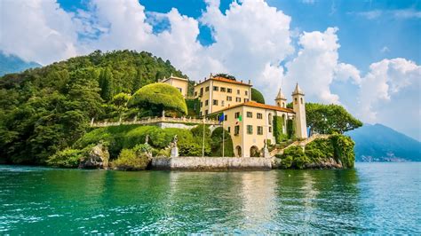 nature, Landscape, Building, Clouds, Hill, Trees, Forest, Lake Como, Italy, Cottage, Tower, Rock ...