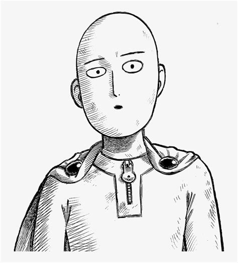 Saitama Serious Face Transparent - One Punch Man Drawing Easy - 724x825 PNG Download - PNGkit