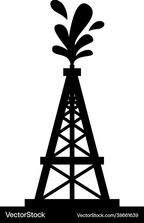 Oil rig gas platform industry icon Royalty Free Vector Image