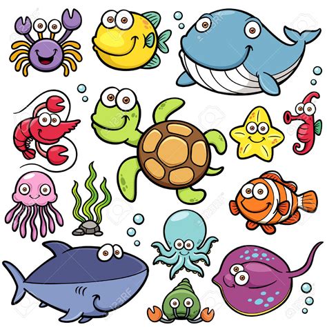 Cartoon Sea Animals Clipart | Free download on ClipArtMag