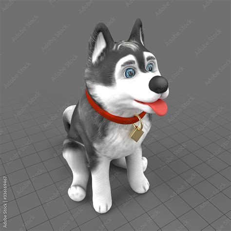 Cartoon dog sitting Stock 3D asset | Adobe Stock