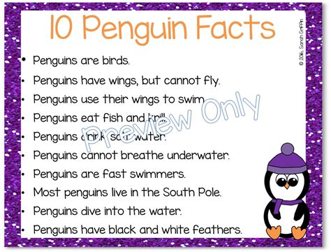 Printable Penguin Facts