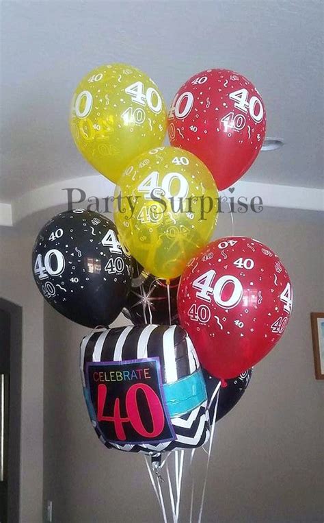 40th Birthday Balloons 40th Anniversary Balloons latex Black Red Blue Green Clear 40th Party ...