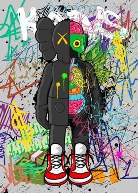 'Graffiti kaws' Poster, picture, metal print, paint by Biopic Studio ...