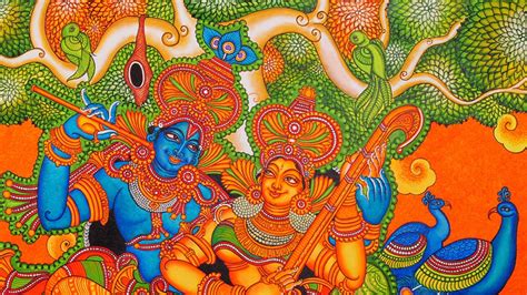 Beautiful Kerala Mural Painting By Vr Krishnan 22 - Full Image