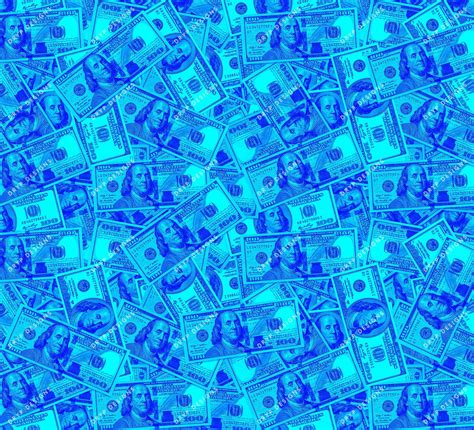 Blue 100 Dollar Bills Cash Money Seamless Digital Paper Background Royal Blue Hundreds USD ...