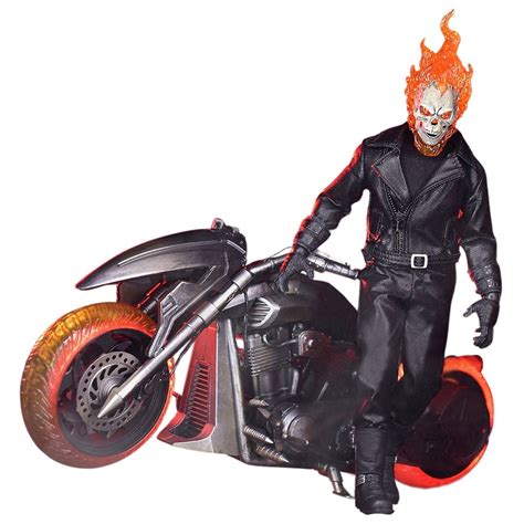 Mezco Toys One-12 Collective Ghost Rider And Hell Cycle Action Figure Set black