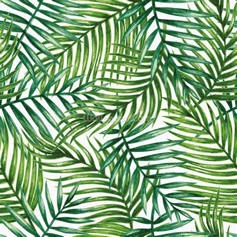 Watercolor Tropical Palm Leaves Wallpaper Mural | Wallsauce UK