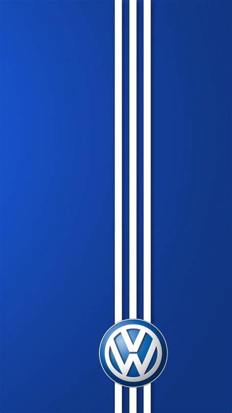 the volkswagen logo is shown on a blue background with white vertical lines in the center