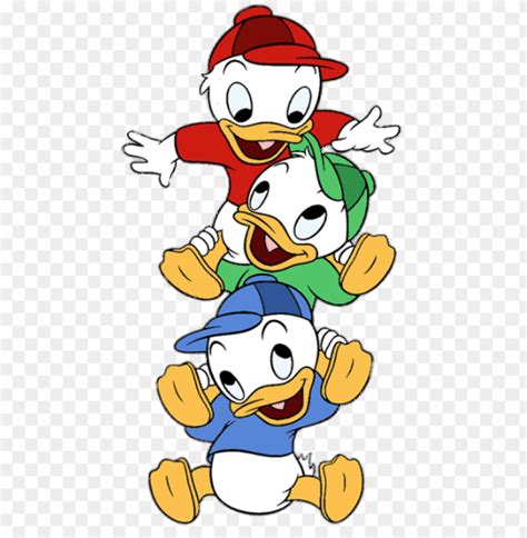 Ducktales Huey Dewey And Louie On Each Others Shoulders Clipart Png Photo - 66362 | TOPpng